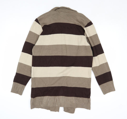 Womens UK Size S Pure & Natural Brown Cardigan Jumper