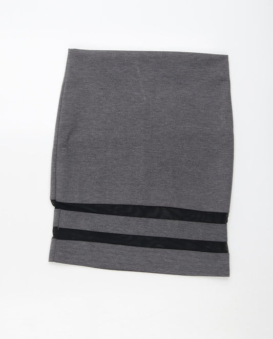 H&M Womens Grey Polyester A-Line Skirt Size S