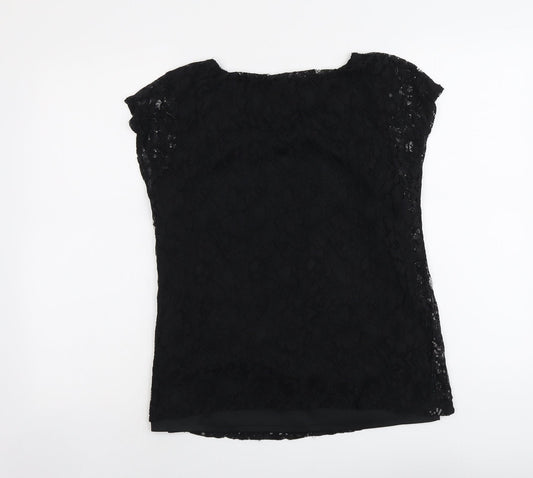 Womens UK Size 12 M&Co Black Basic Blouse