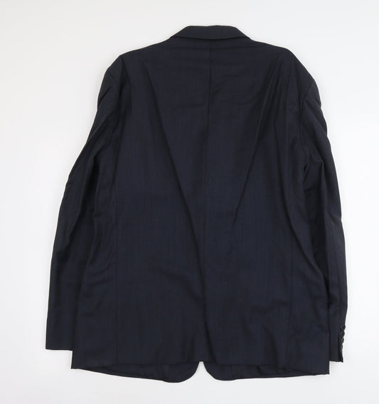 Mens UK Size L Blazer Regular Blue Suit Jacket