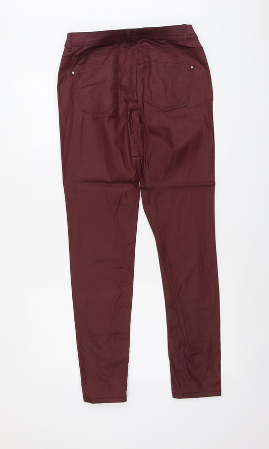 ORSAY Womens Red Cotton Trousers Size 6 L30 in Regular Button