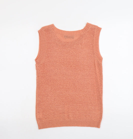 Womens UK Size L Saloos Orange Basic Tank