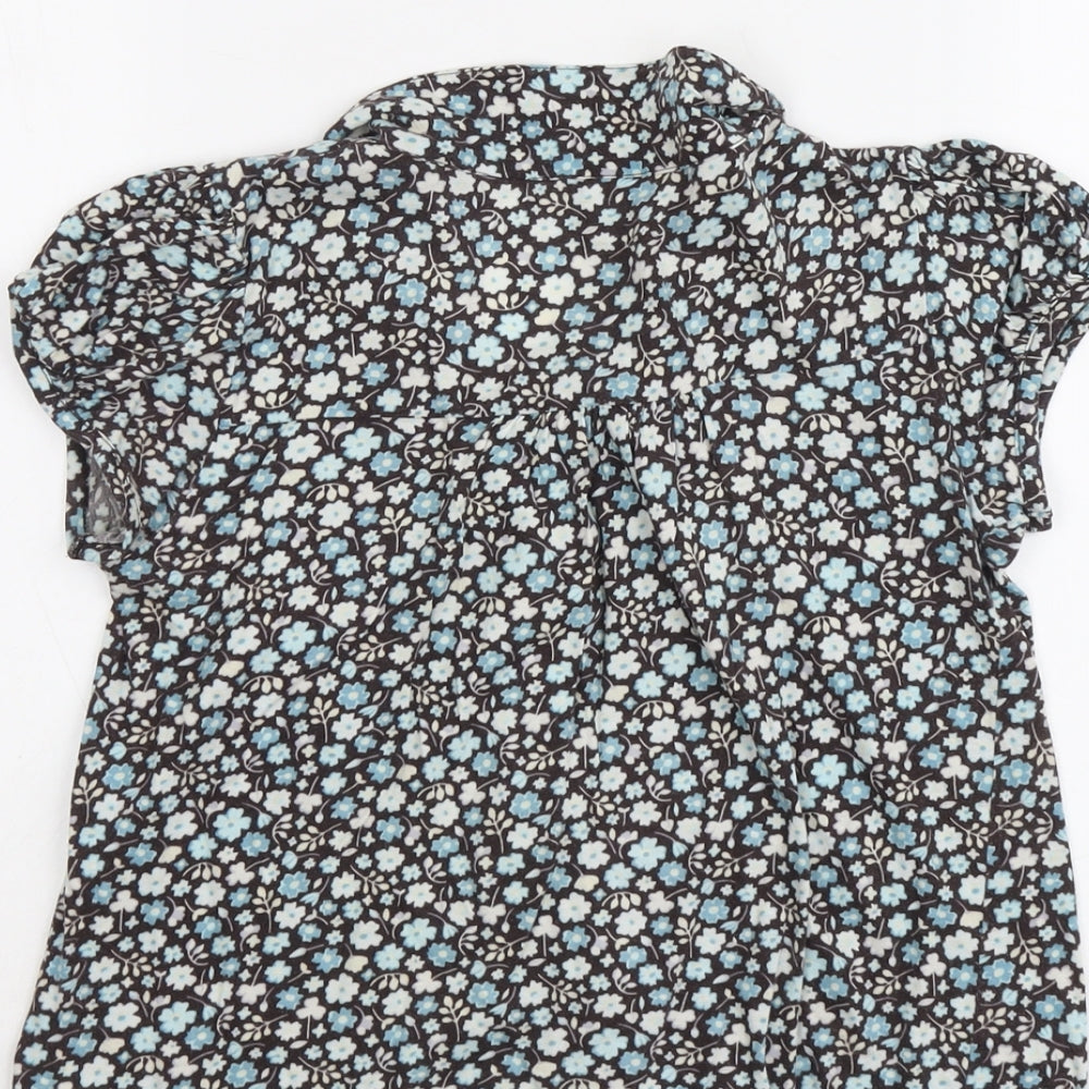 Womens UK Size M H&M Blue Basic Button-Up