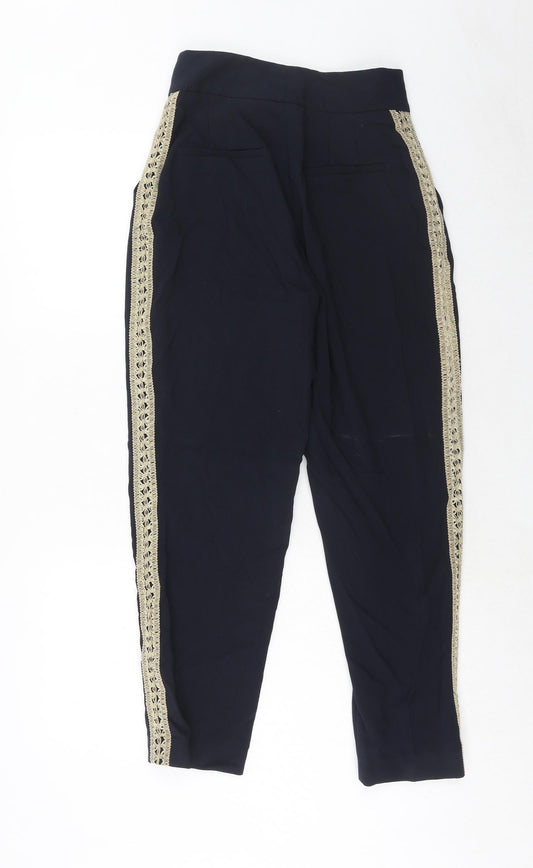 Womens UK Size S Zara Regular Fit Blue Trousers