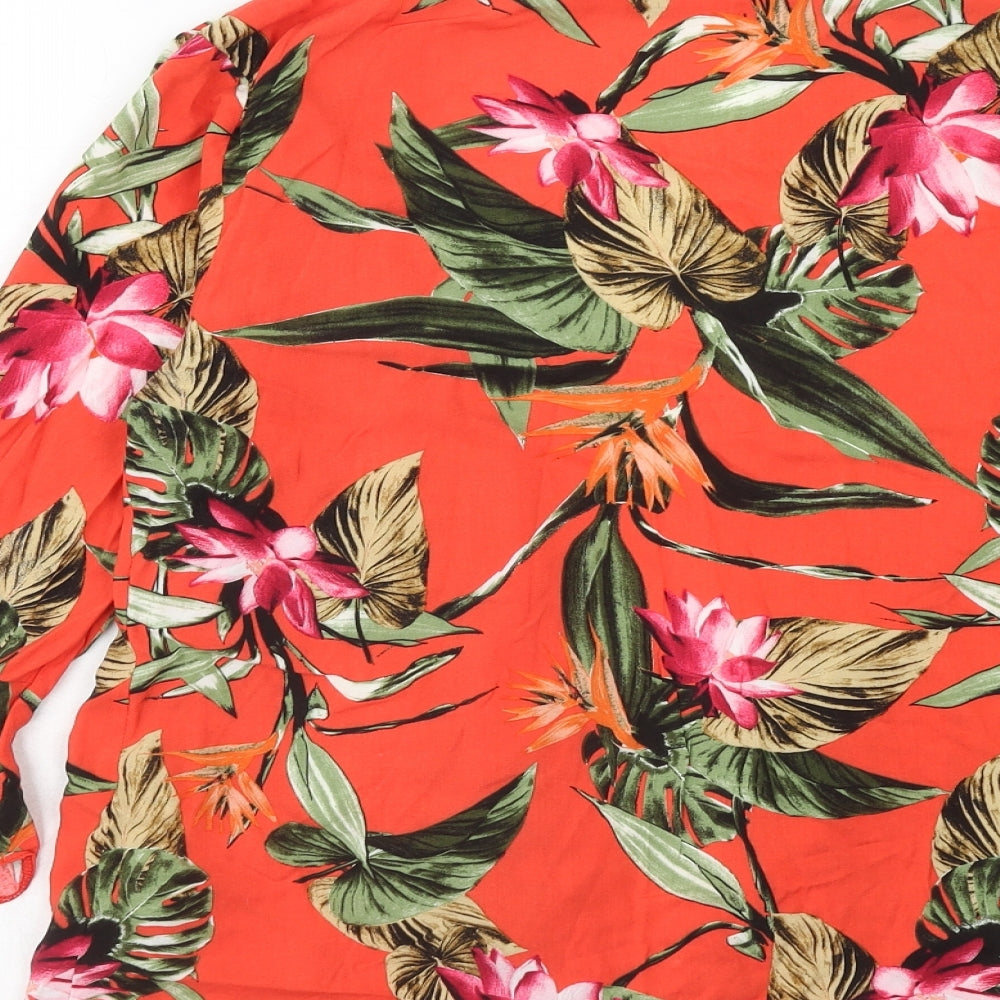 Womens UK Size 8 Dorothy Perkins Red Kimono Blouse