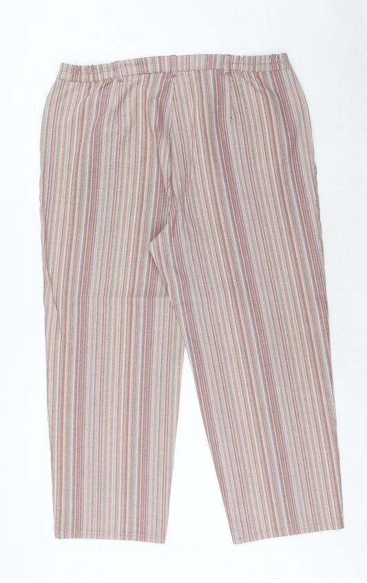 C&A Womens Multicoloured Striped Cotton Straight Jeans Size 40 in Regular Zip
