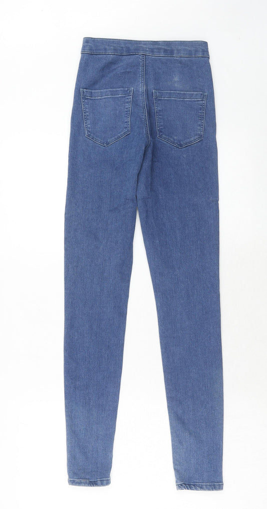 Topshop Womens Blue Cotton Skinny Jeans Size 25 in L32 in Regular Zip