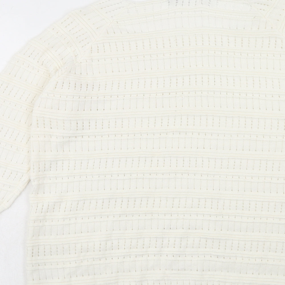 Womens UK Size XL Mia Moda Ivory Pullover Jumper
