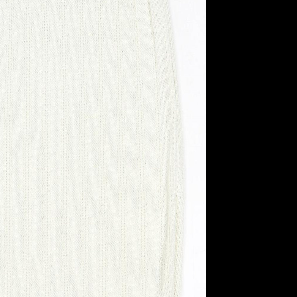 Womens UK Size 8 New Look White Basic Tank