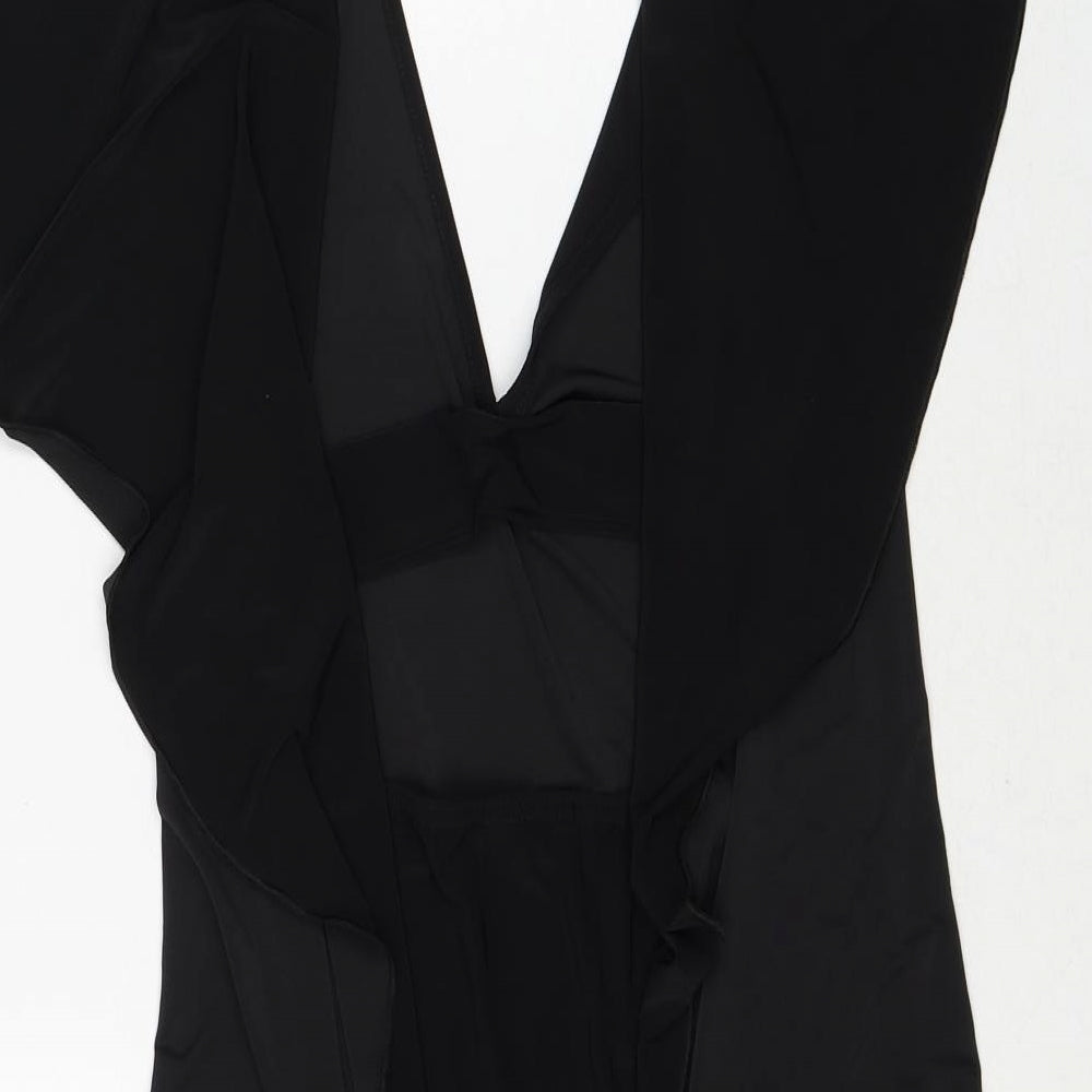 IX London Womens Black Polyester A-Line Size 8 V-Neck Pullover