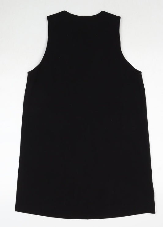 FOREVER 21 Womens Black Polyester A-Line Size M V-Neck Pullover