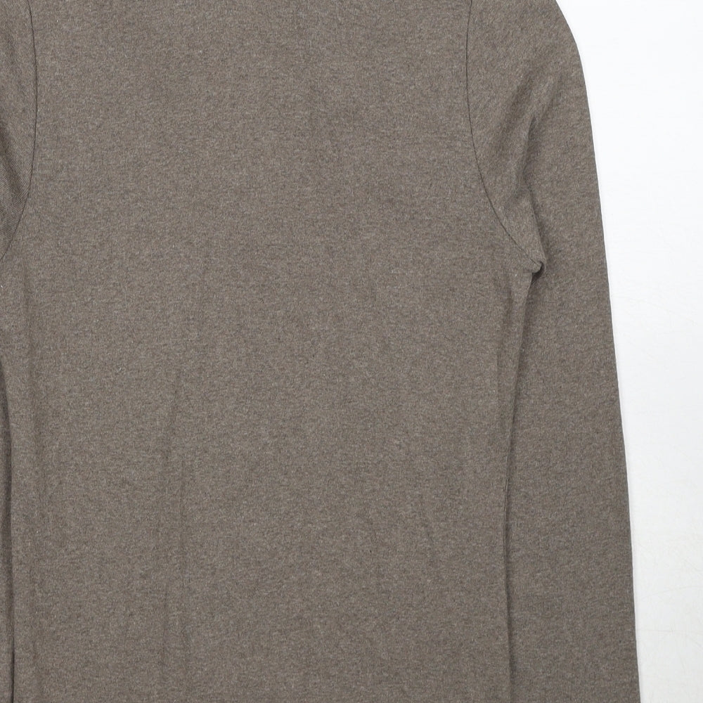 Belluna Womens Brown Collared Cotton Cardigan Jumper Size 4