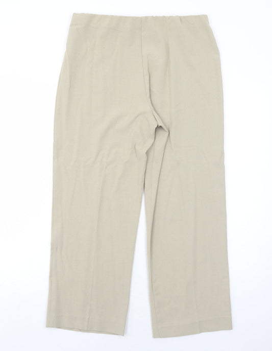 Autonomy Womens Beige Polyester Trousers Size 12 Regular