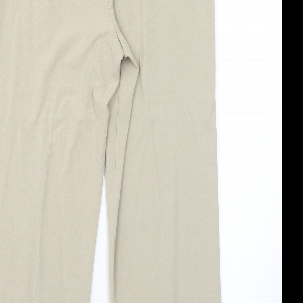 Autonomy Womens Beige Polyester Trousers Size 12 Regular