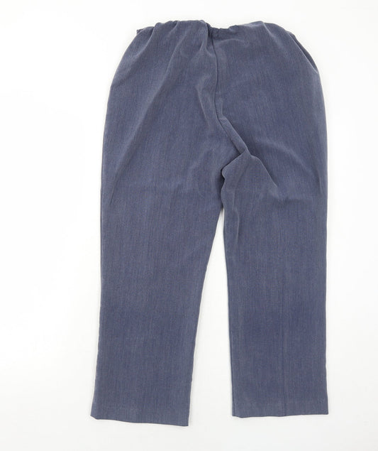 Bonmarché Womens Blue Polyester Trousers Size 12 Regular