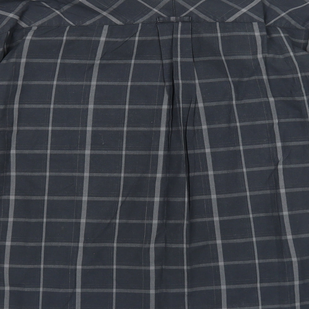 Mens UK Size L Cohesion Grey Button-Up Long Sleeve Casual Shirt