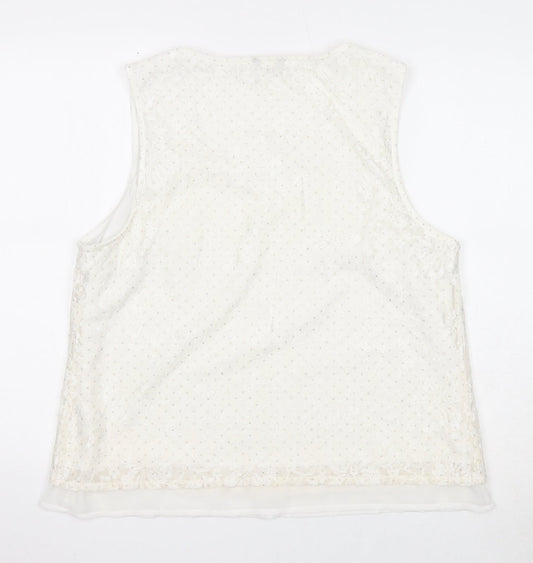 Womens UK Size 18 M&Co Ivory Basic Tank