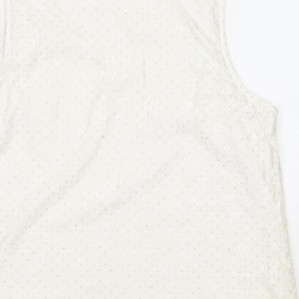 Womens UK Size 18 M&Co Ivory Basic Tank