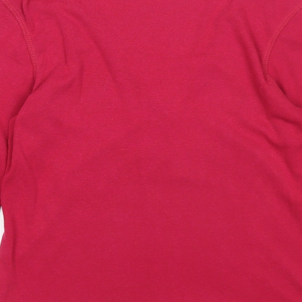 Key West Womens Pink V-Neck Polyester Pullover Jumper Size M