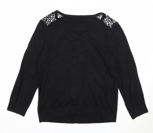 Womens UK Size 10 Dorothy Perkins Black Cardigan Jumper