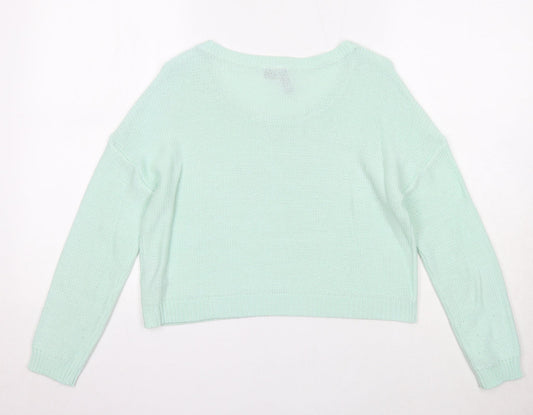 Womens UK Size 6 Divided by H&M Green Pullover Jumper