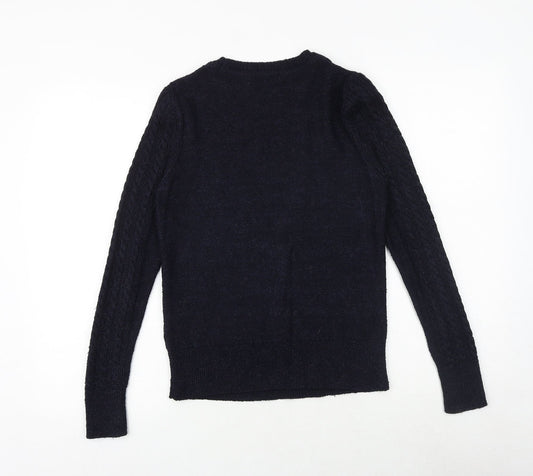 Womens UK Size S Mango Blue Pullover Jumper