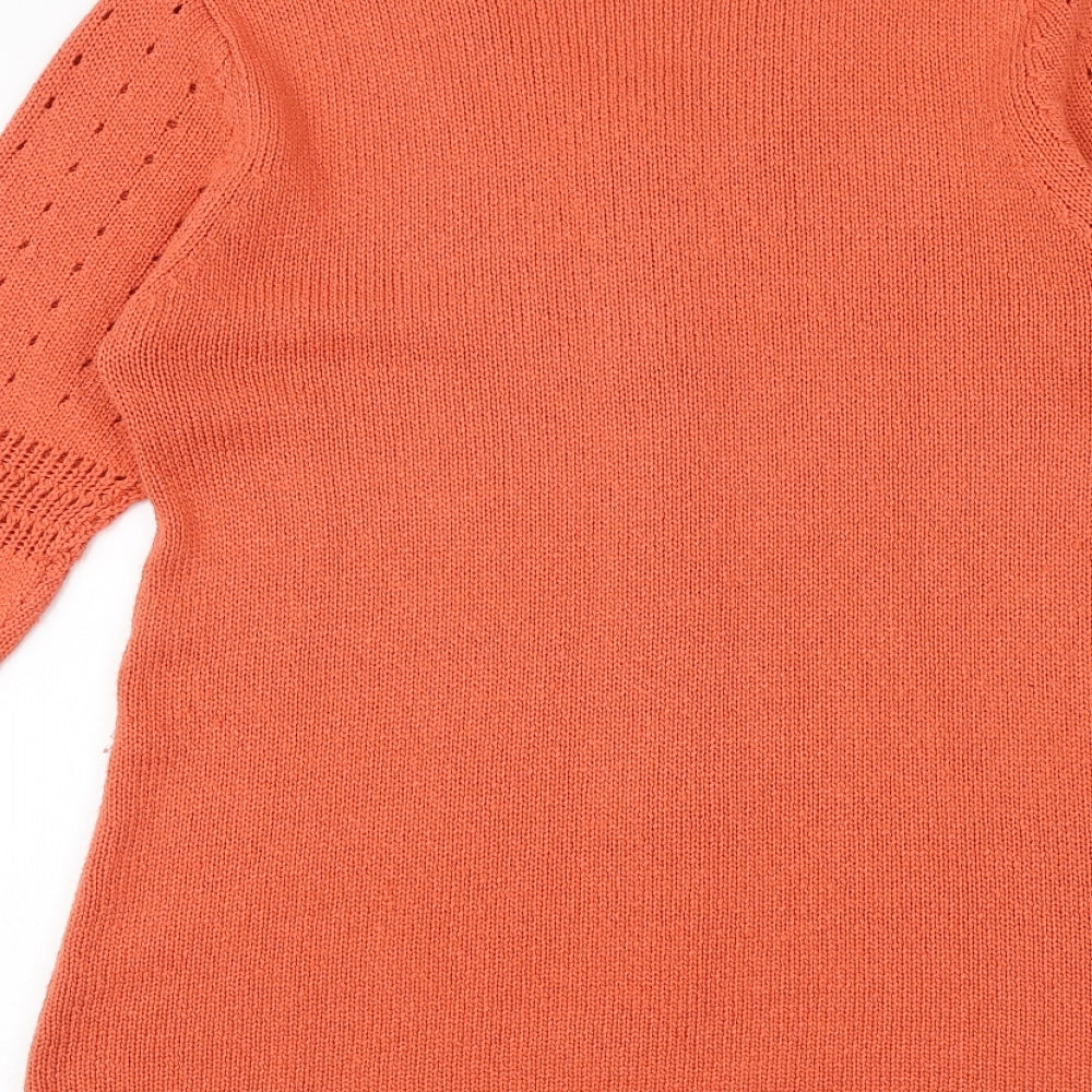Womens UK Size 12 Wardrobe Orange Cardigan Jumper