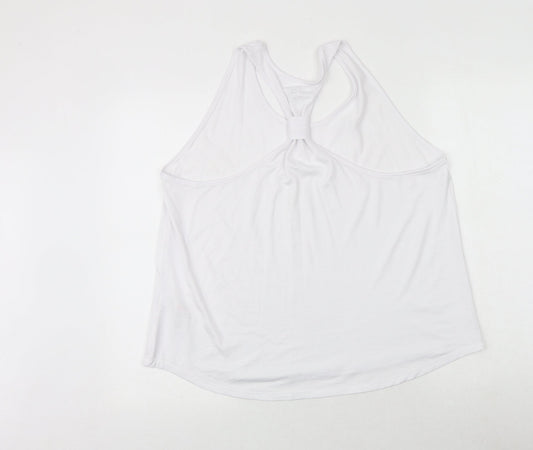 Womens UK Size L New Look White Basic Tank