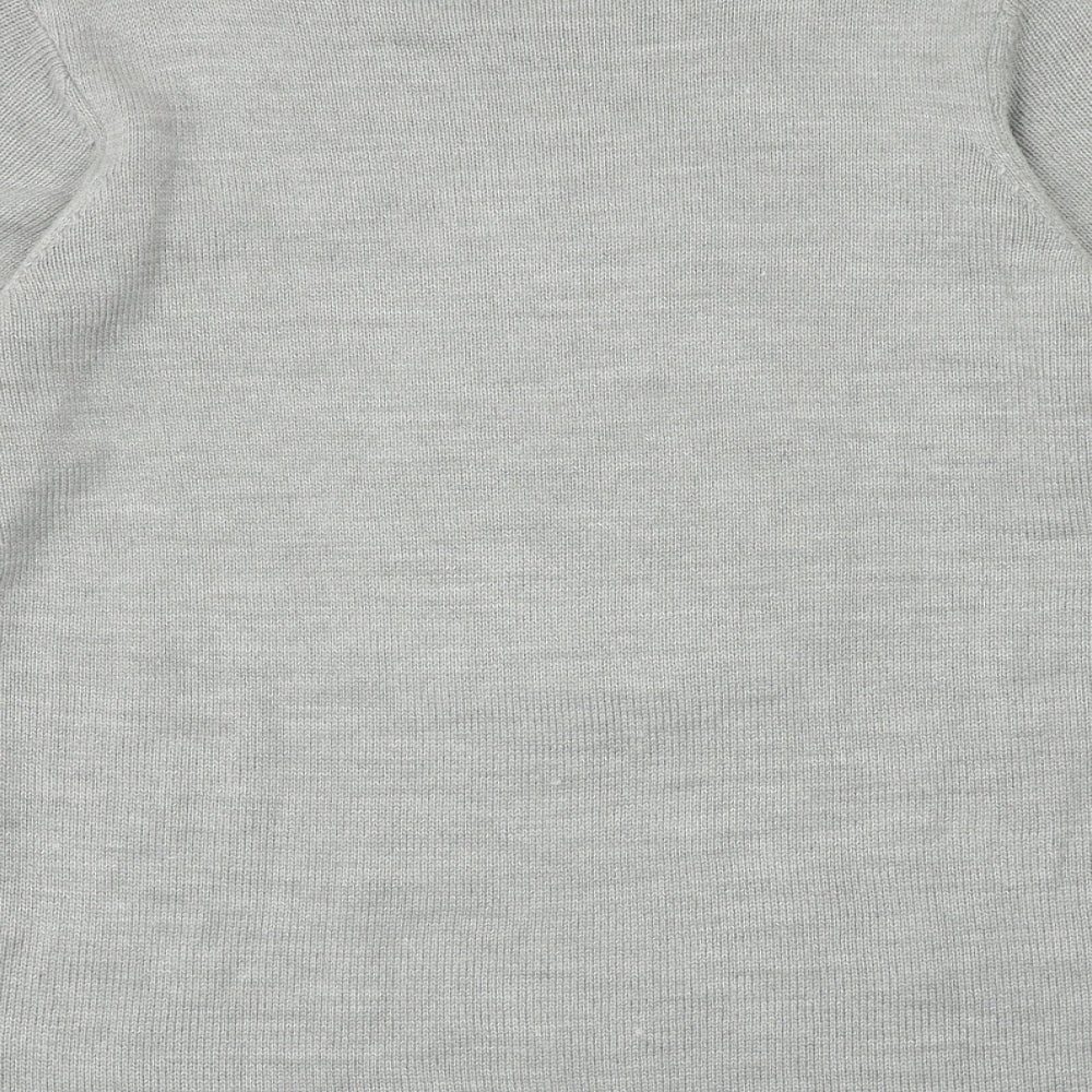 Damart Womens Grey Round Neck Acrylic Pullover Jumper Size 14 - Penguin