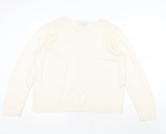 Womens UK Size L EWM Beige Pullover Jumper