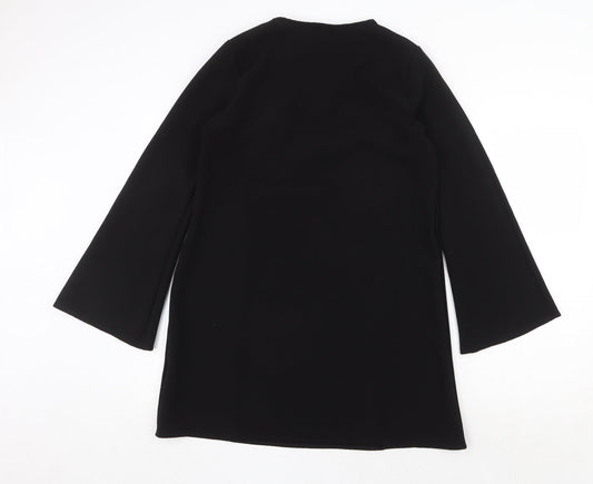 Boohoo Womens Black Polyester A-Line Size 12 V-Neck Pullover