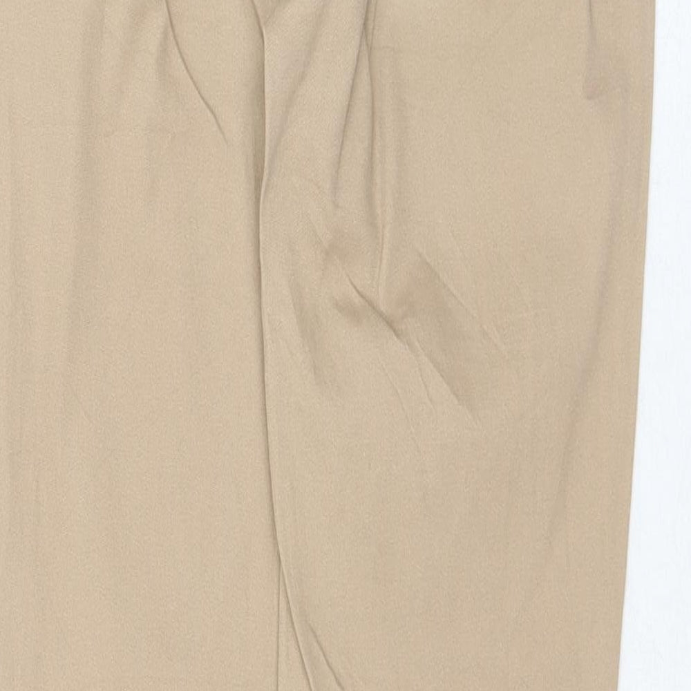 Bershka Womens Beige Cotton Straight Jeans Size 6 Regular Zip