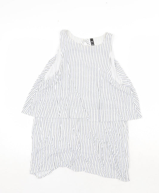 Womens UK Size 10 Influence White Basic Tank