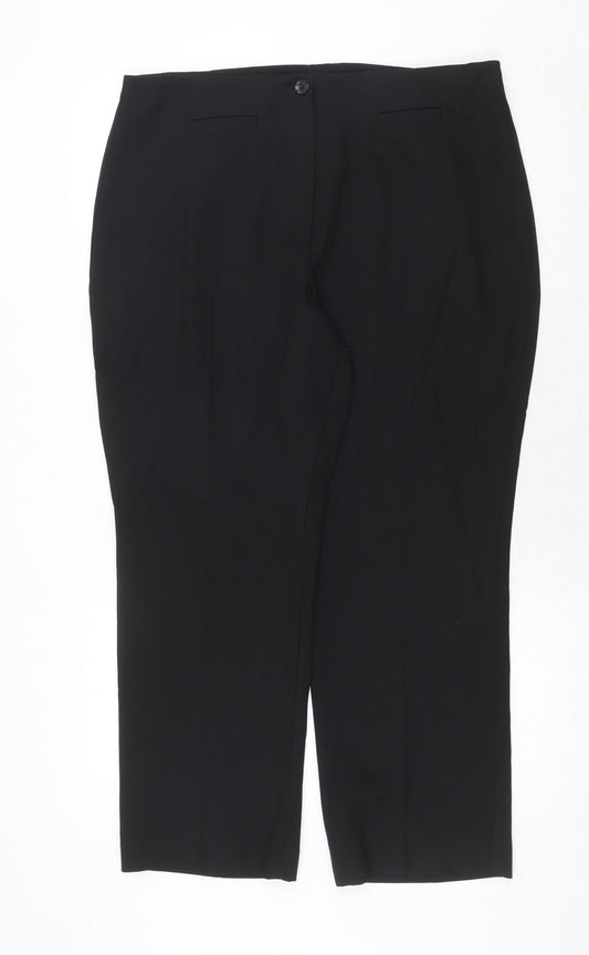 Womens UK Size 18 Marks and Spencer Regular Fit Black Trousers