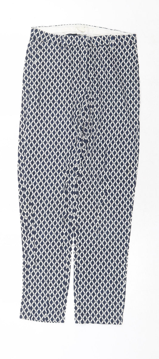 Womens UK Size 6 H&M Regular Fit Chino Blue Trousers