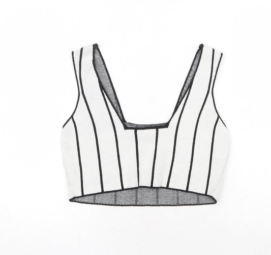 Womens UK Size 12 ASOS White Cropped Tank