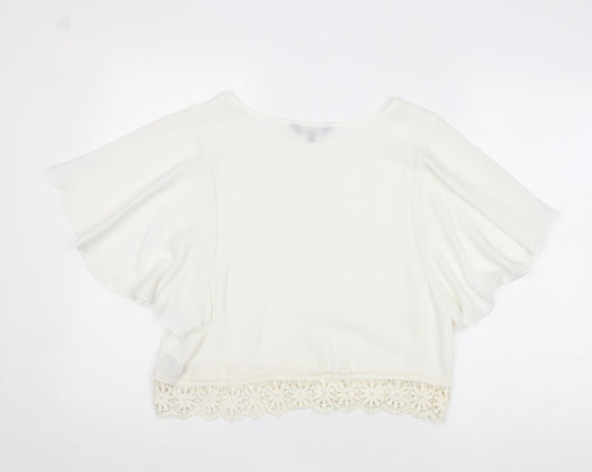 Womens UK Size 8 New Look Ivory Basic Blouse