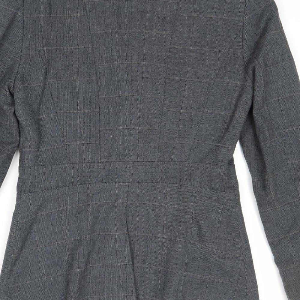 NEXT Womens Grey Geometric Polyester Jacket Suit Jacket Size 6
