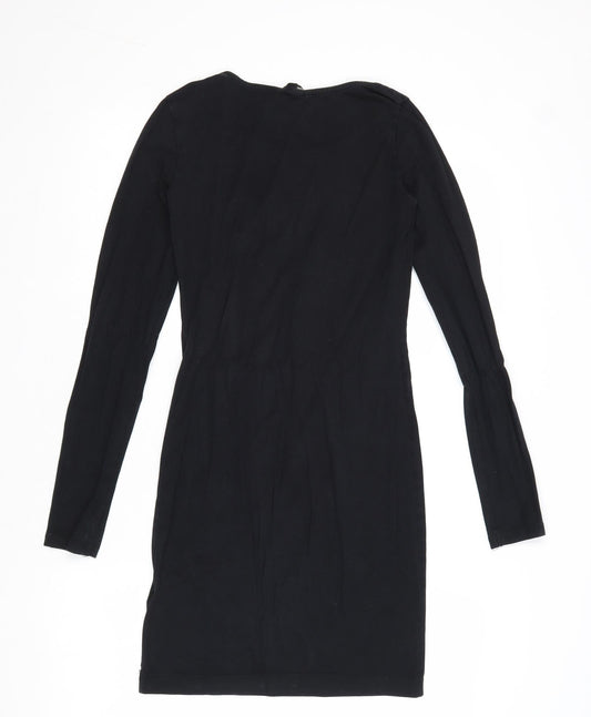 H&M Womens Black Cotton A-Line Size XS Round Neck Pullover