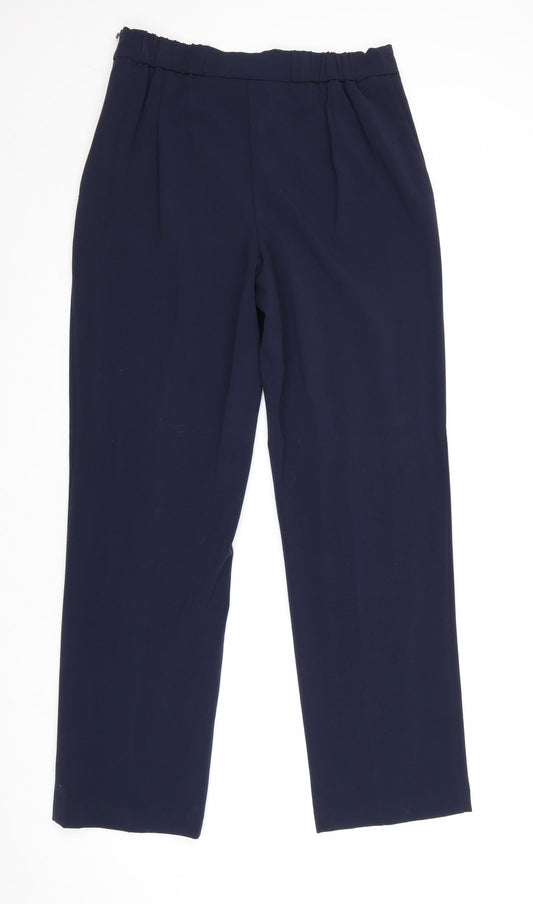 Womens UK Size 12 EWM Regular Fit Blue Trousers
