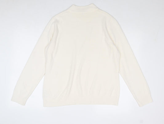 BHS Womens Ivory Round Neck Acrylic Pullover Jumper Size 20