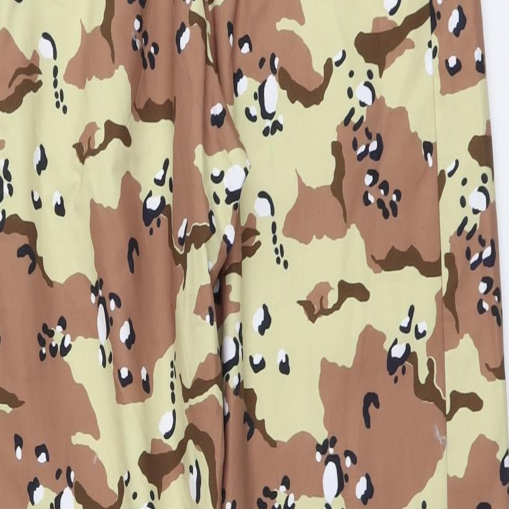 Reclaimed Vintage Womens Multicoloured Camouflage Polyester Trousers Size 12 L29 in Regular