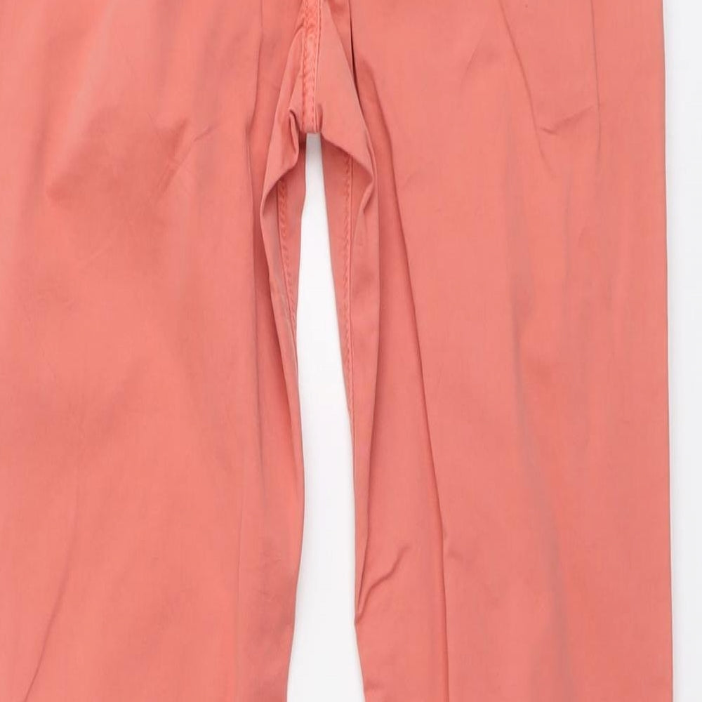 Pepe Jeans Mens Orange Cotton Chino Trousers Size 30 in L31 in Regular Button
