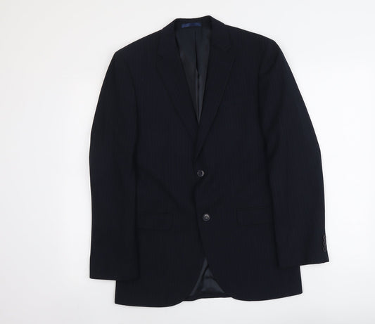 Mens UK Size S B&W Regular Blue Suit Jacket