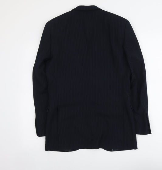 B&W Mens Blue Polyester Jacket Suit Jacket Size S Regular