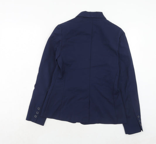 New Look Womens Blue Cotton Jacket Blazer Size 10