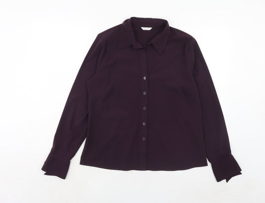 Womens UK Size 16 Berkertex Purple Basic Button-Up