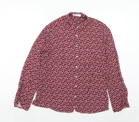 Womens UK Size 10 Gerry Weber Red Basic Button-Up