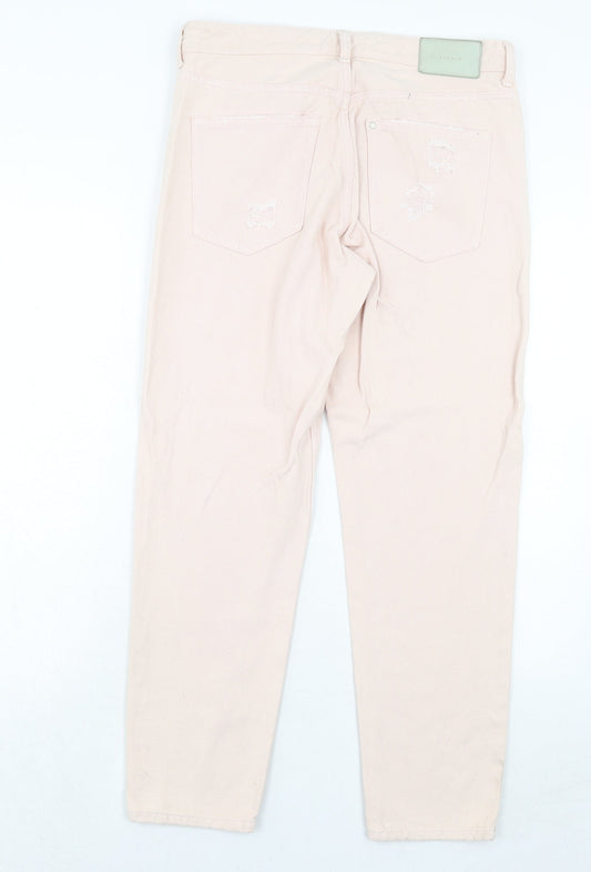 Womens UK Size 29 in H&M Regular Fit Straight Pink Jeans