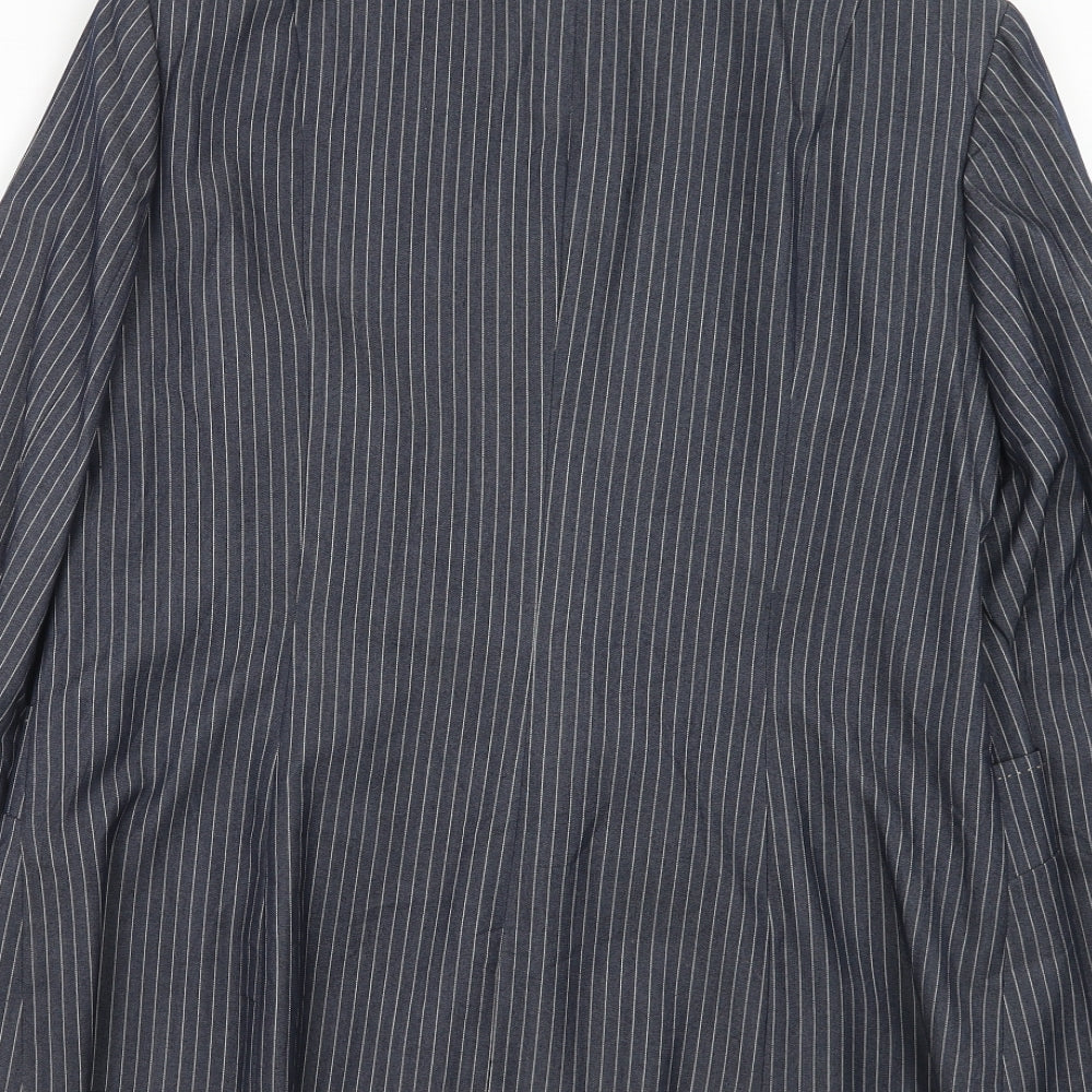 Principles Womens Blue Striped Polyester Jacket Suit Jacket Size 16